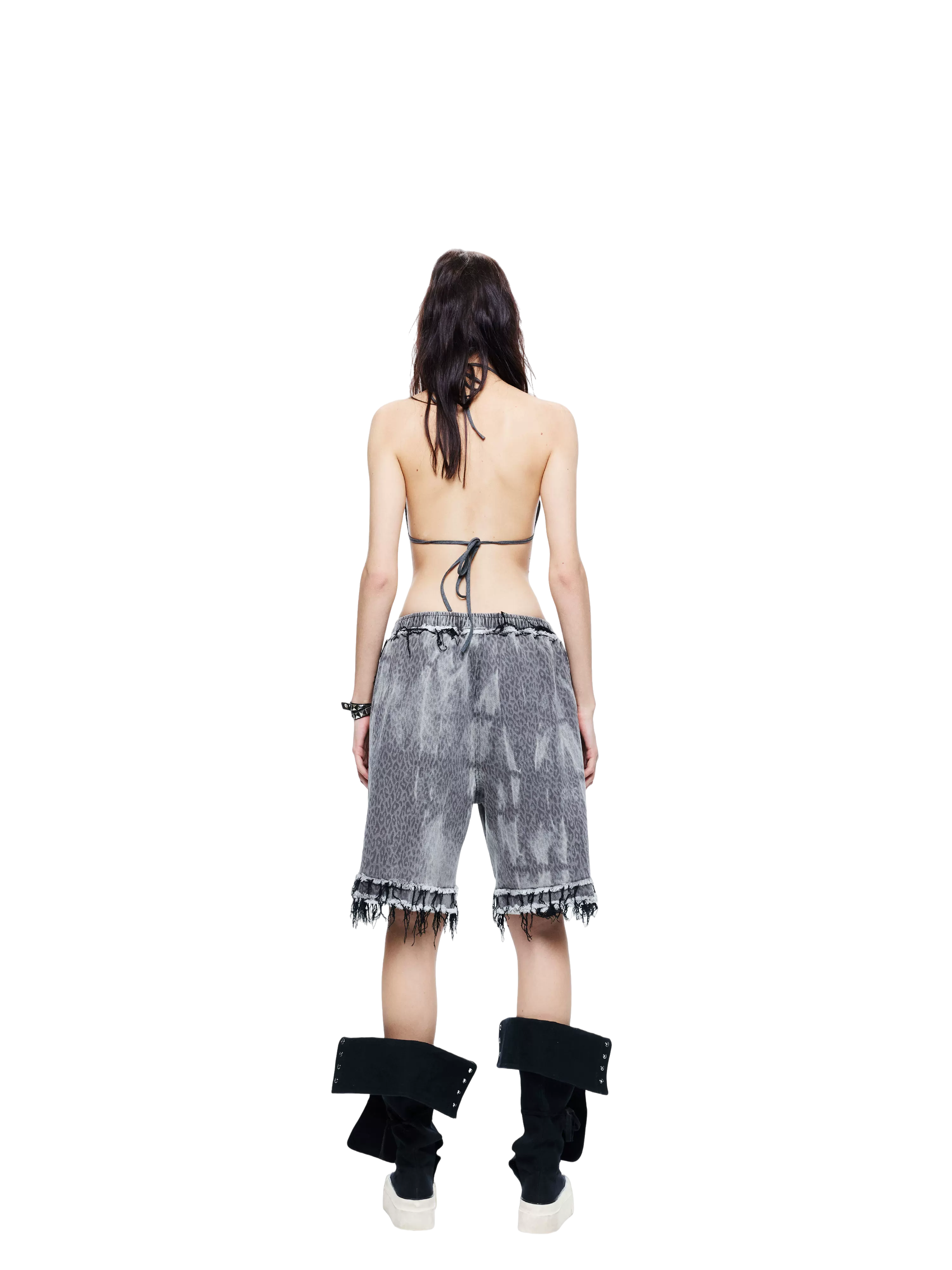 Punk Grunge Distressed Denim Shorts