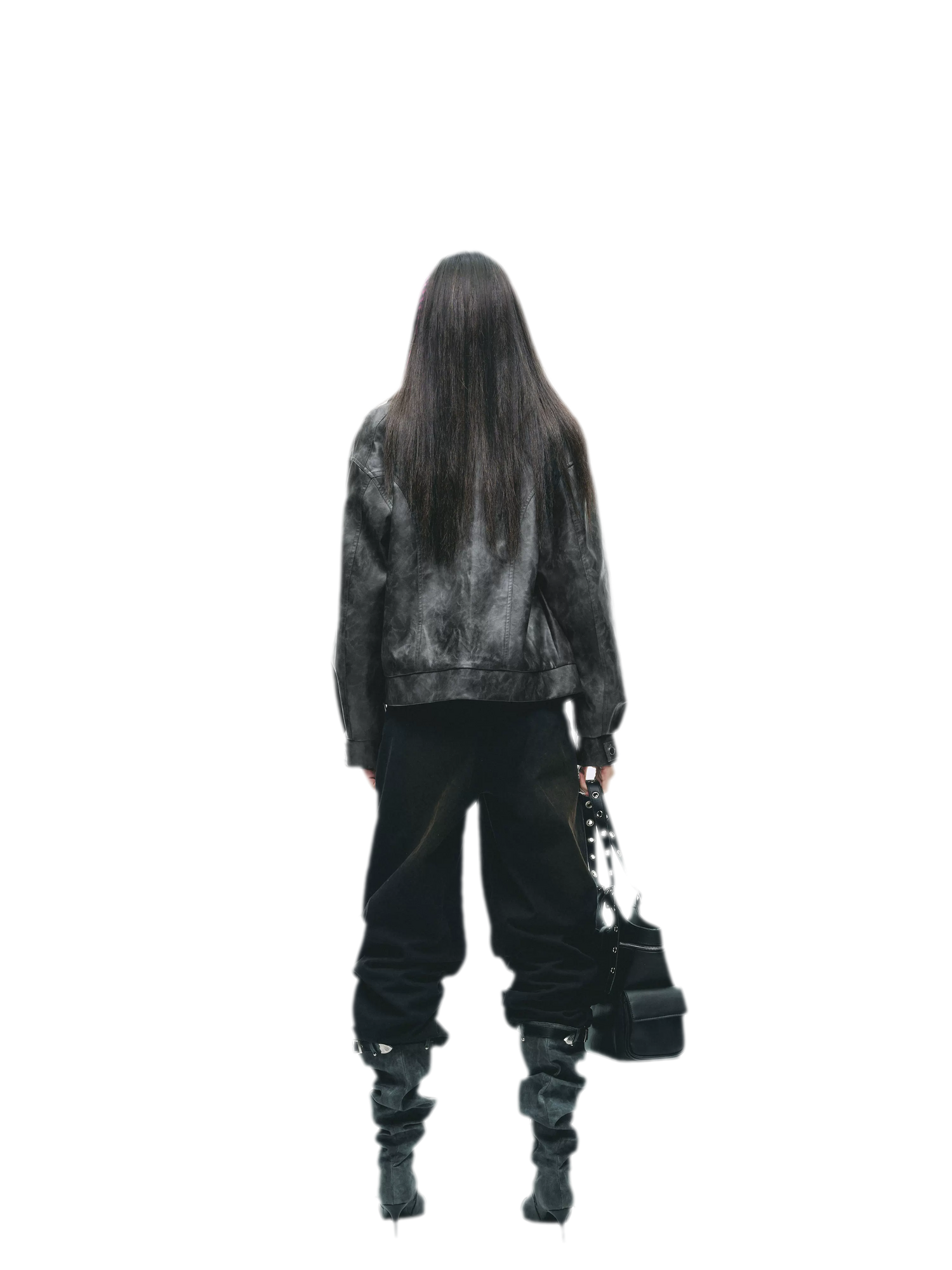 Textured Deconstructed PU Jacket