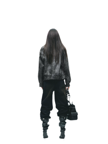 Textured Deconstructed PU Jacket