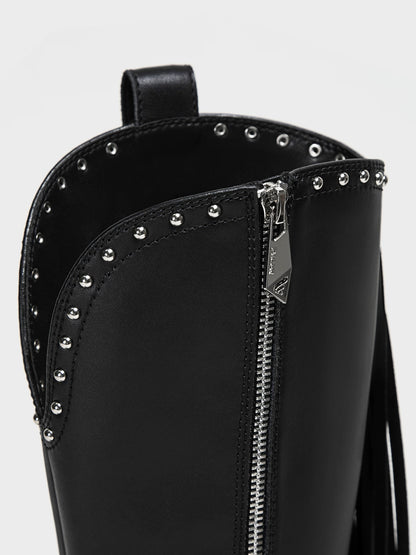 Studded Fringe Western Boots