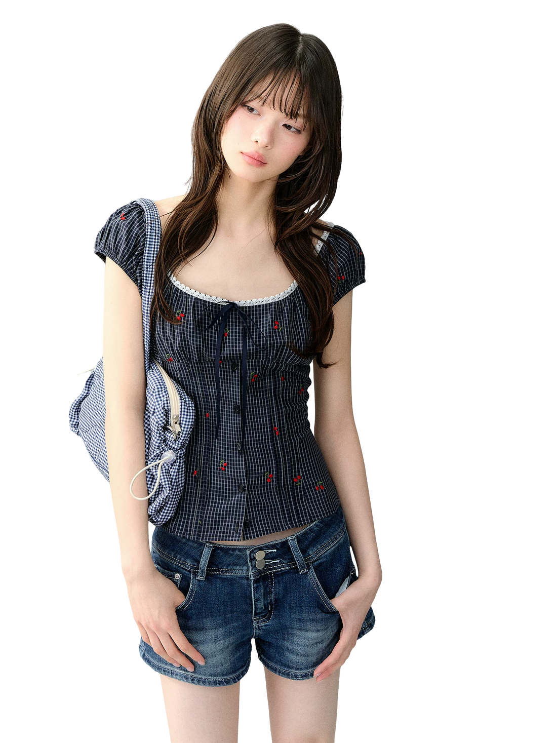 Vintage Bow Tie Waist-Defining Shirt