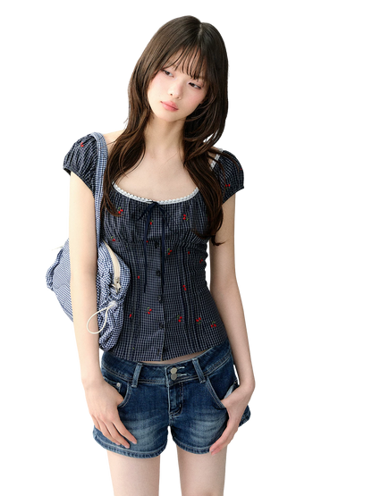 Vintage Bow Tie Waist-Defining Shirt