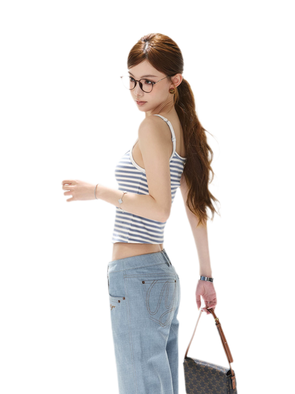 Stripe Cropped Cami Top