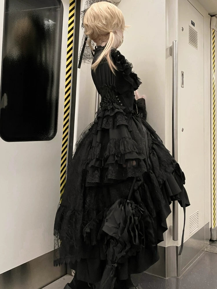 Victorian Lace Ruffle Skirt Set
