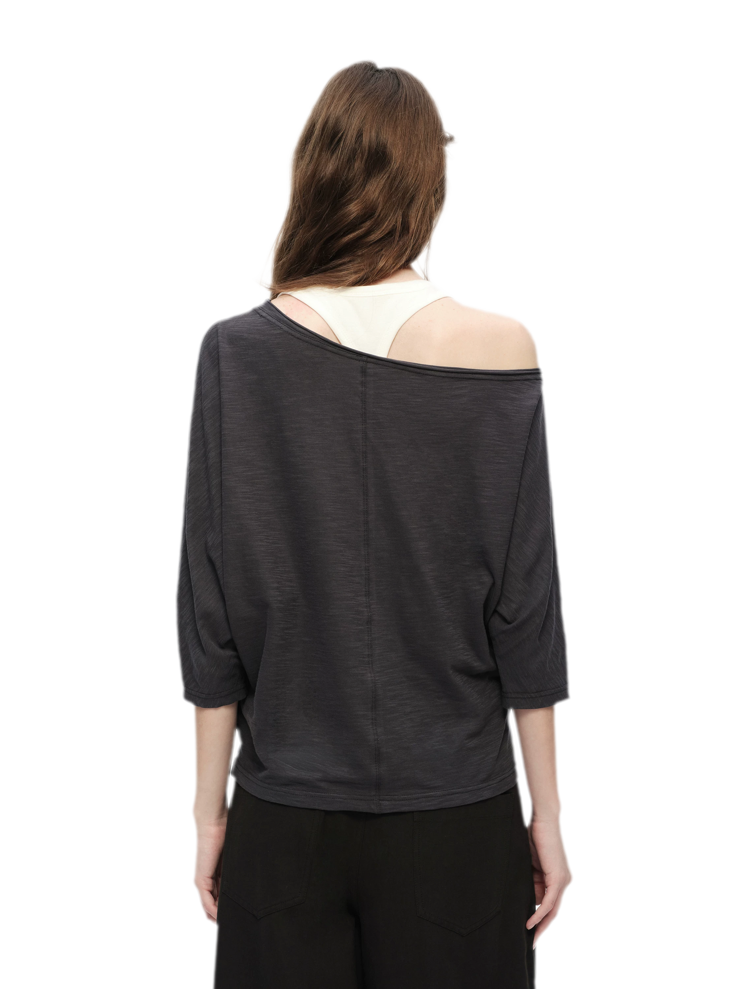 Lyocell Slub One-Shoulder Tee