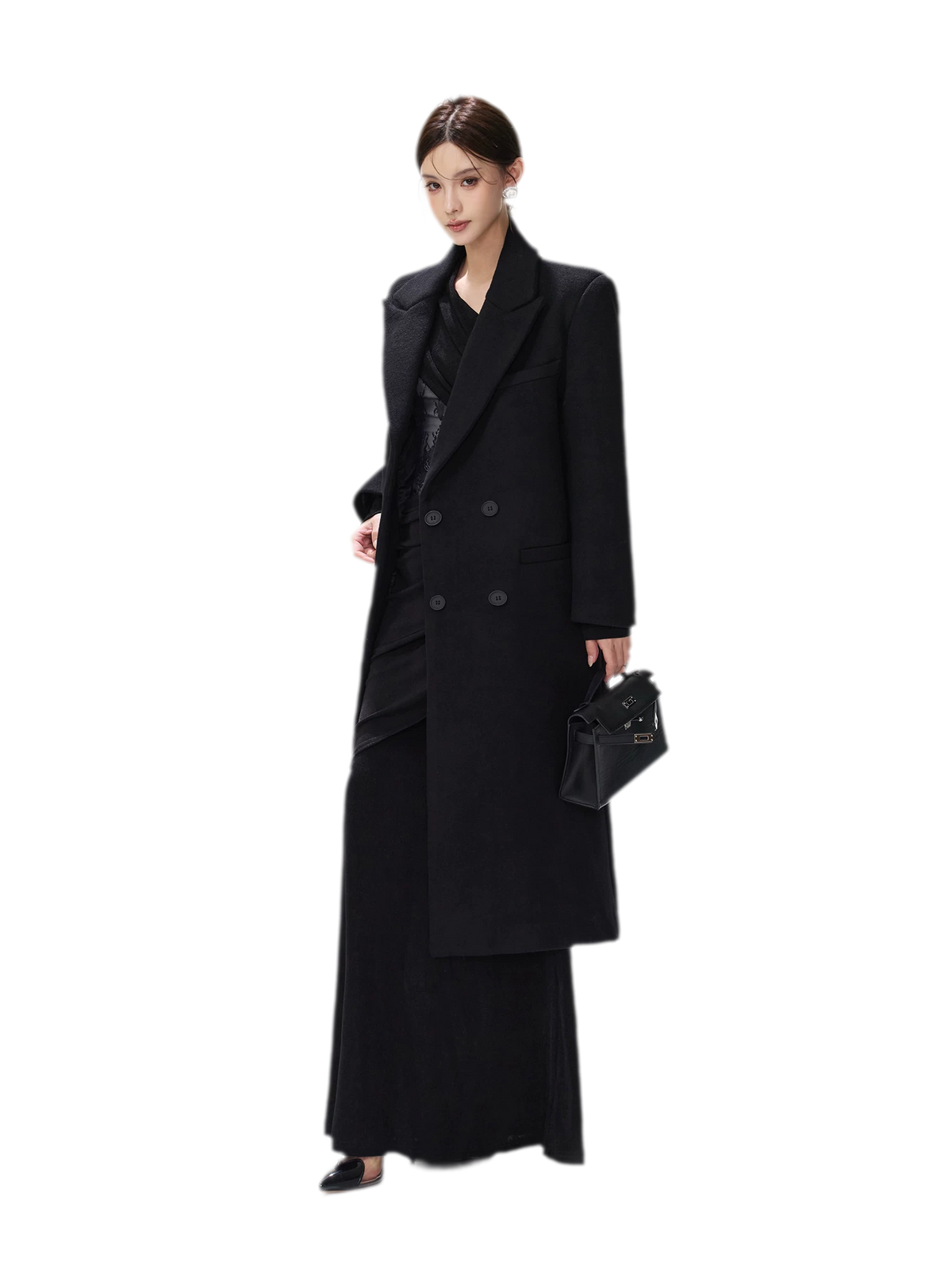 Structured Double-Breasted Wool Coat — 갤러리에서 이미지 4번 불러오기