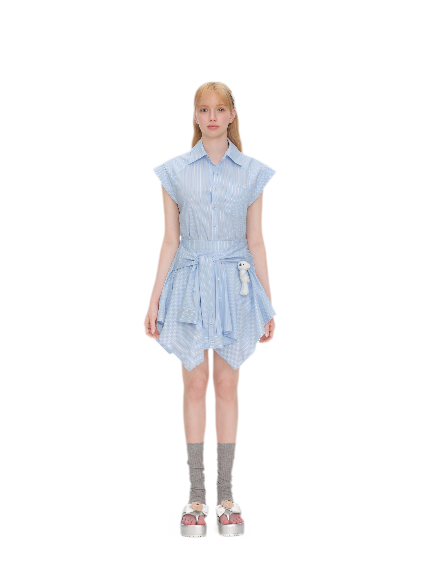 Deconstructed Shirt Dress Two-Piece Set