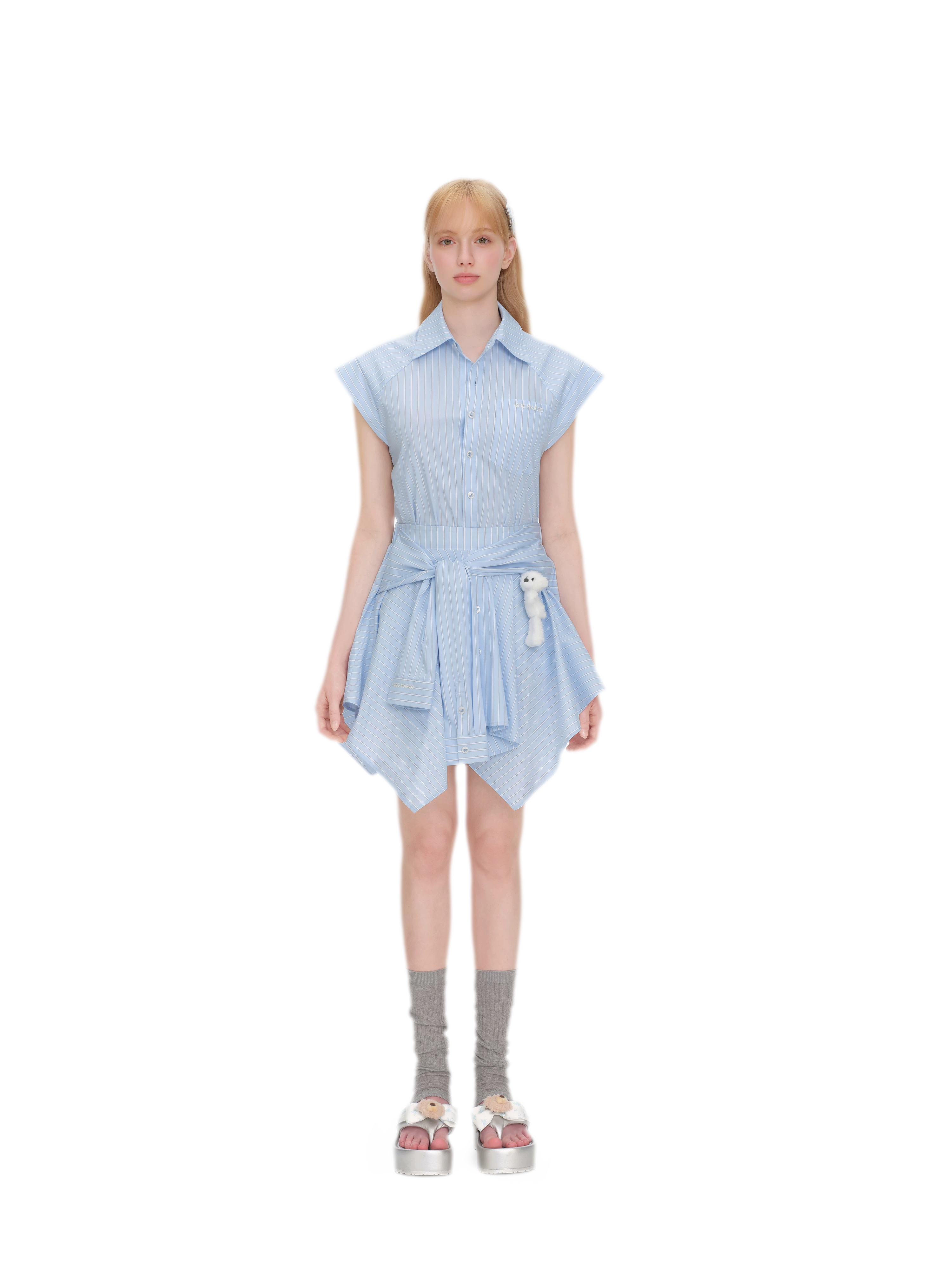 Deconstructed Shirt Dress Two-Piece Set