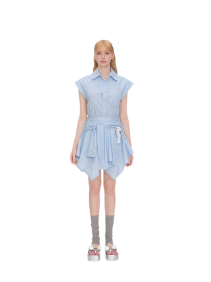 Deconstructed Shirt Dress Two-Piece Set