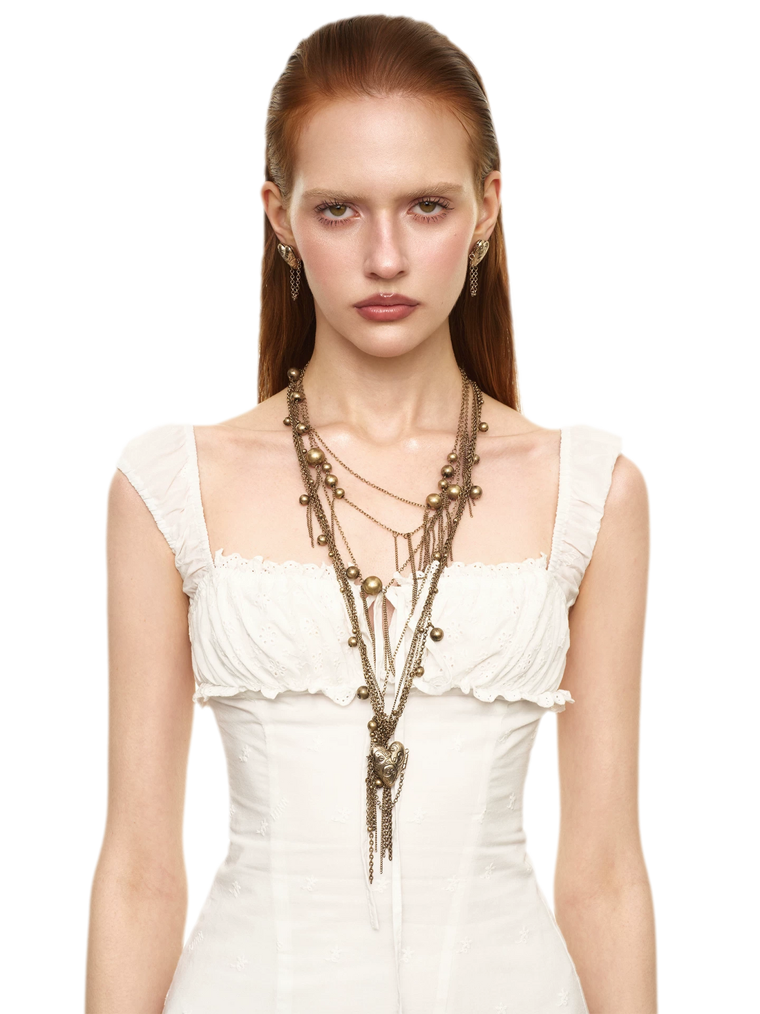 Multi-Layer Heart Tassel Necklace
