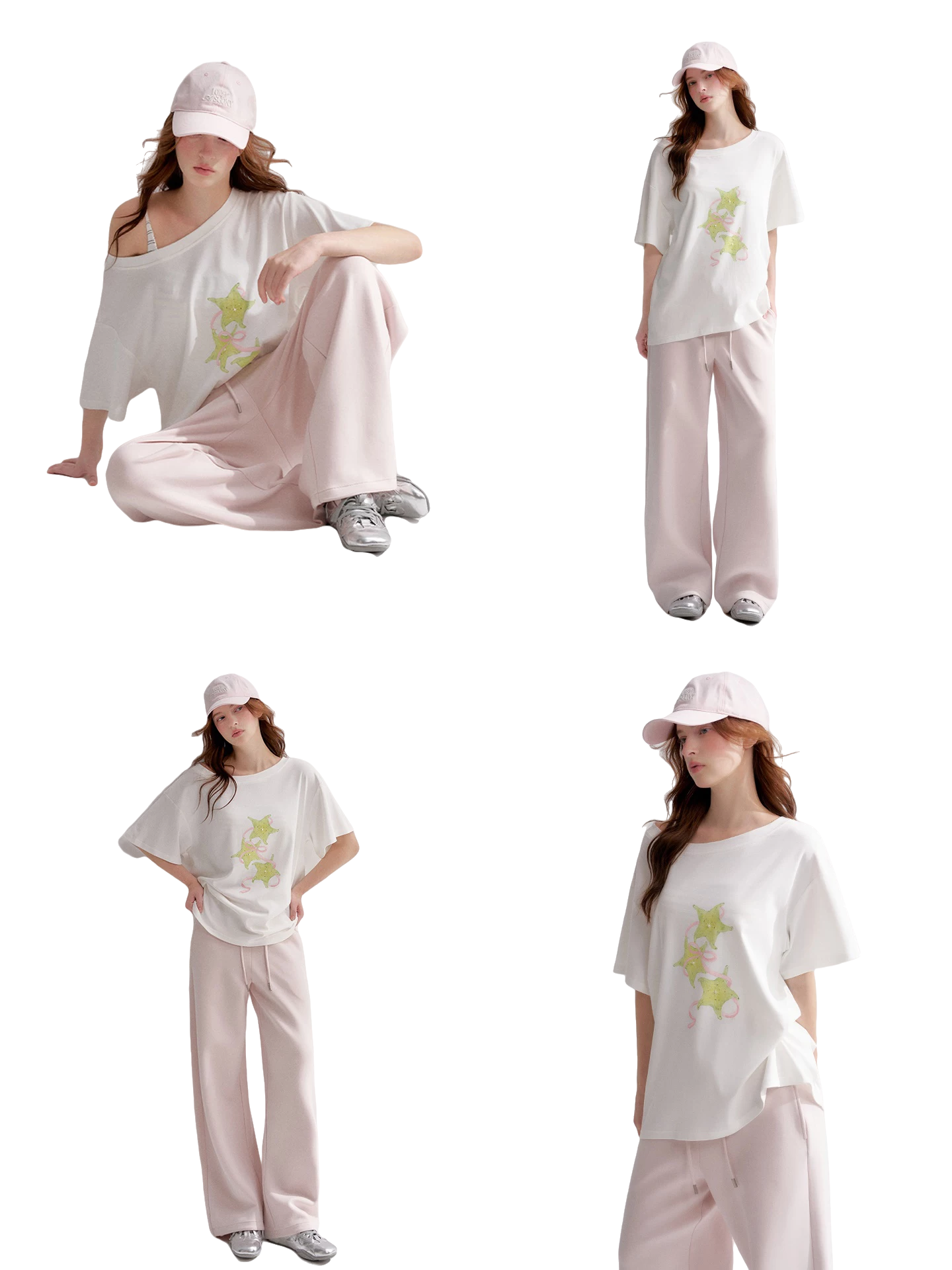 Asymmetrical Starfruit Print T-shirt