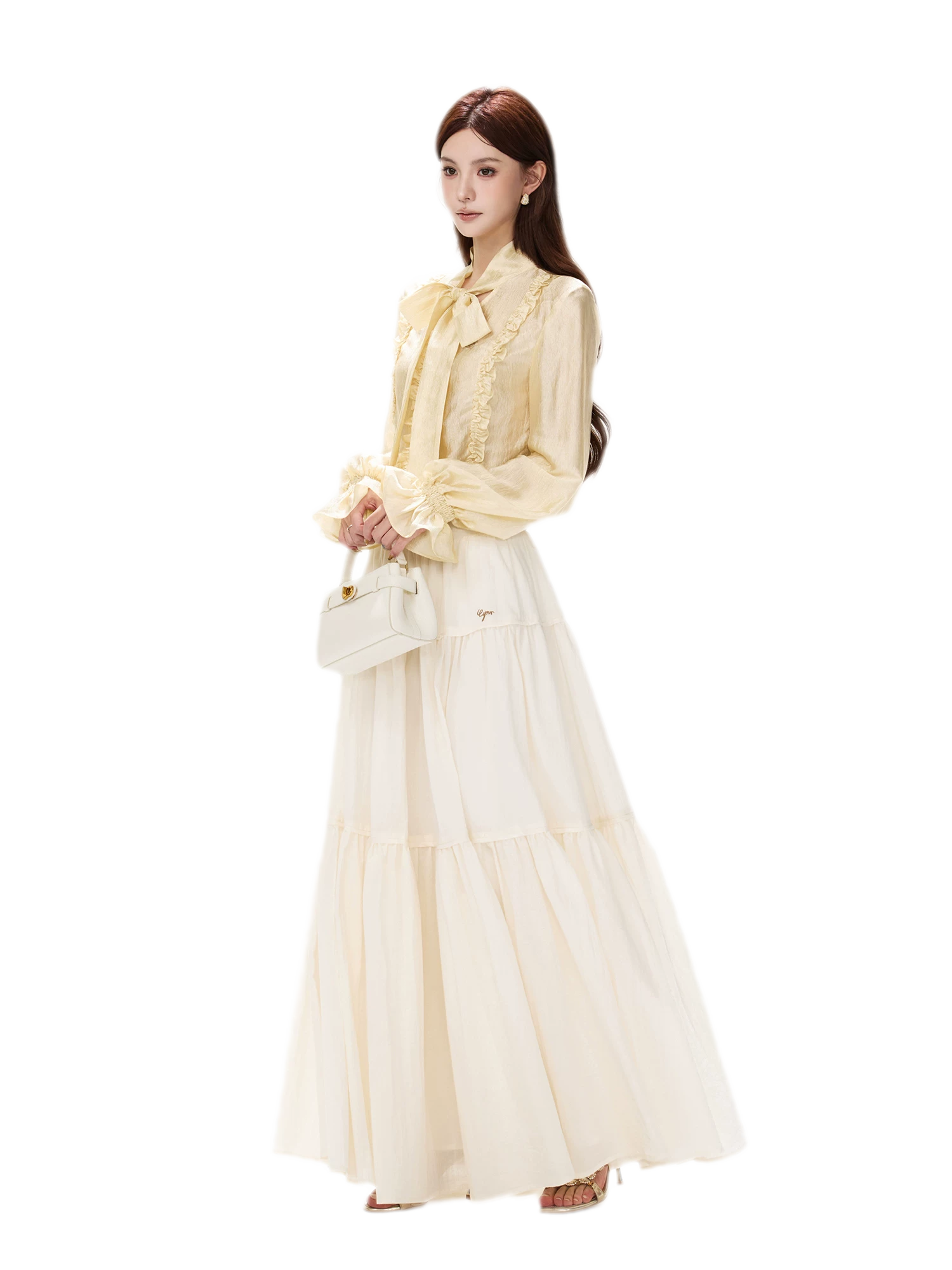 Cotton Tiered A-Line Skirt