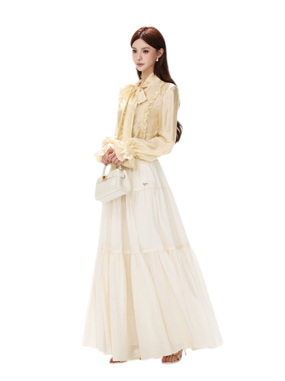 Cotton Tiered A-Line Skirt