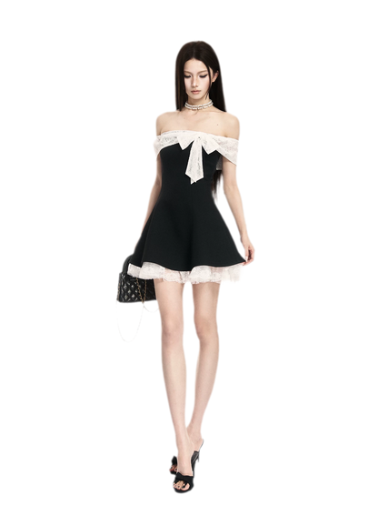 Black White Lace Dress