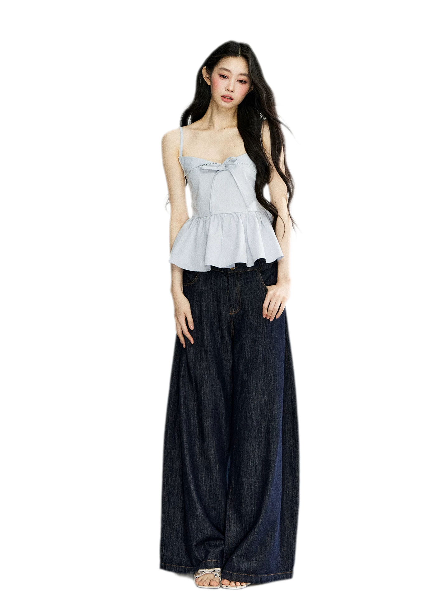 Ruffled Bow Strap Cami