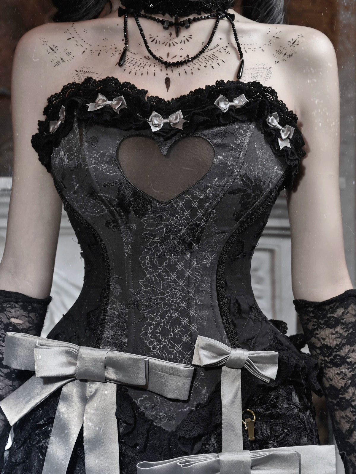 Gothic Heart Fishbone Corset
