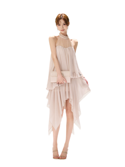 CYNR Pearl Halter Midi Dress – view 3