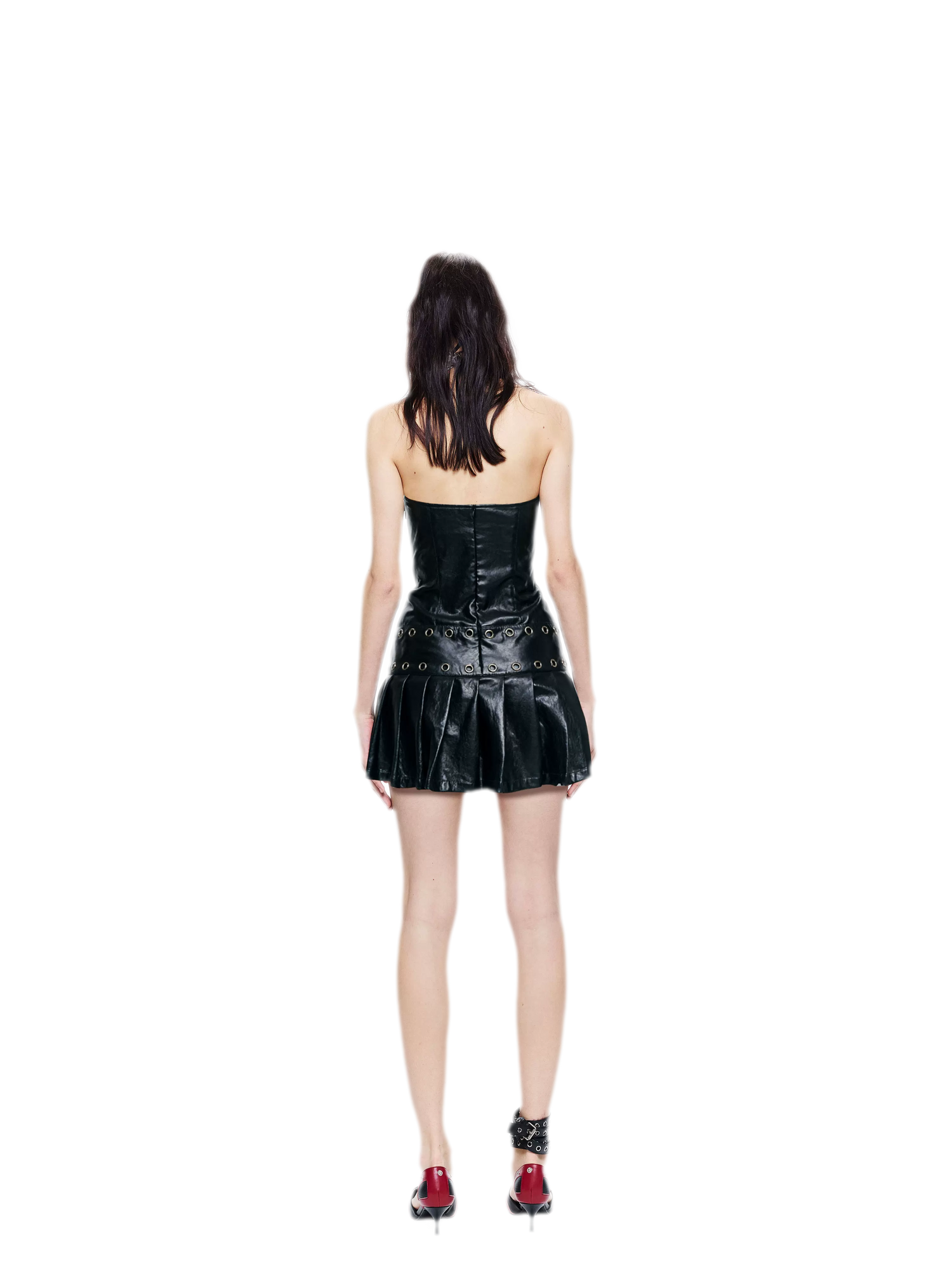 Leather Halter Mini Dress