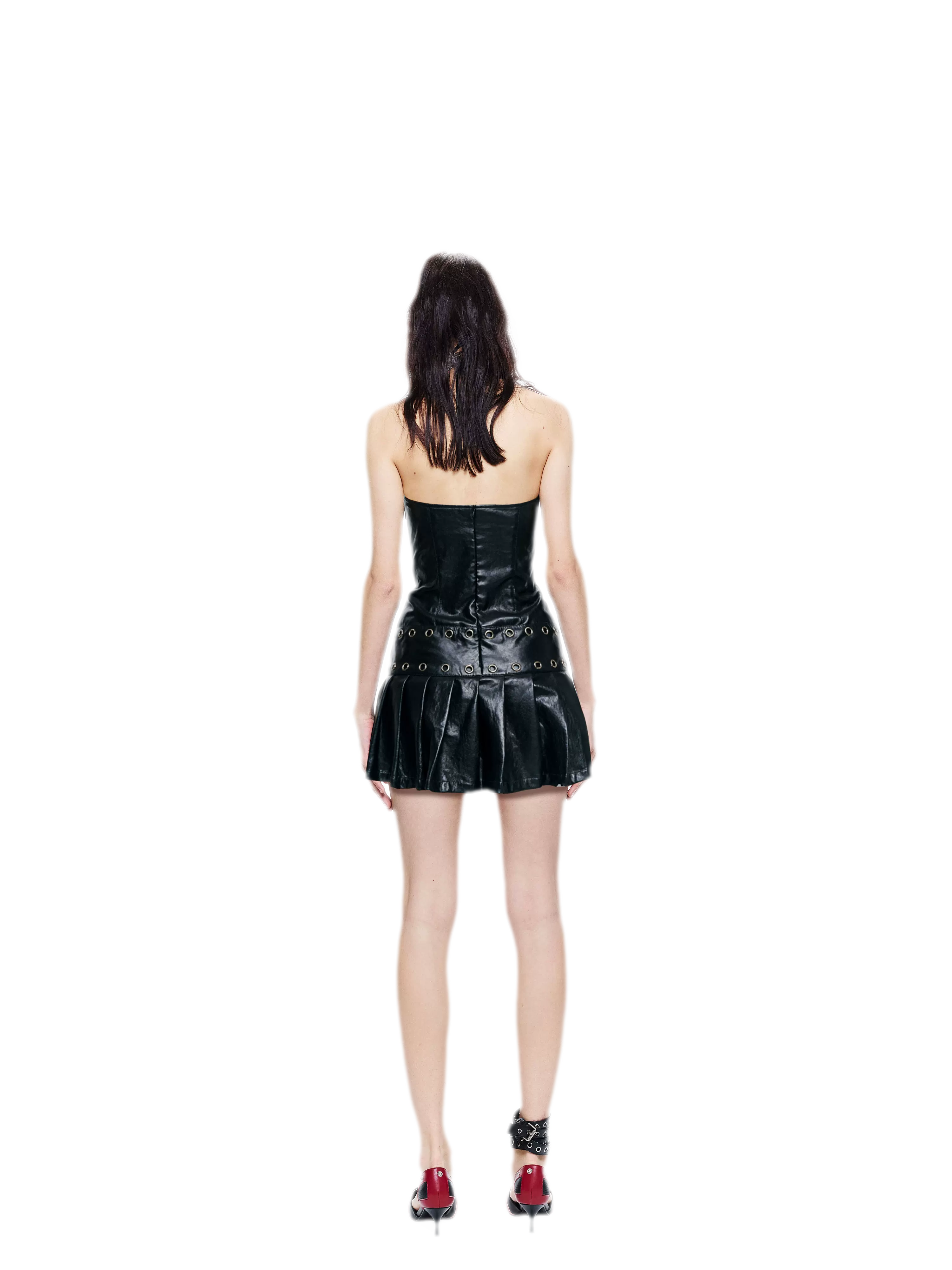 Leather Halter Mini Dress