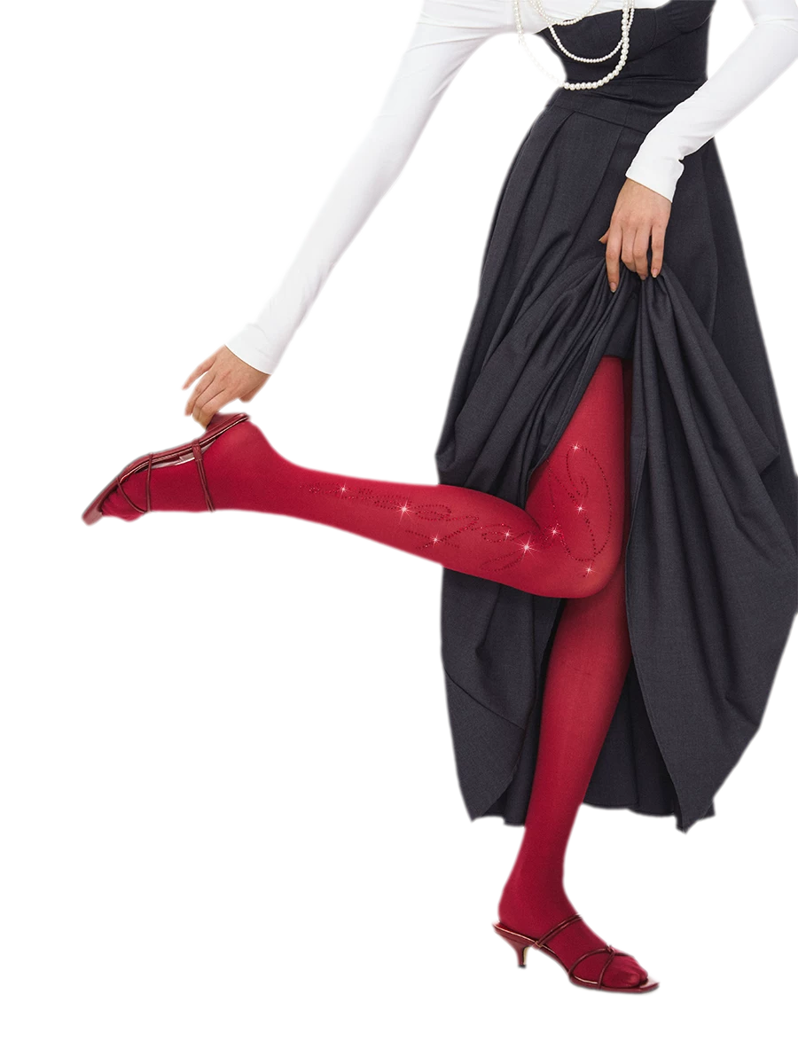 Sheer Rhinestone Tights