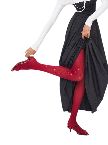 Sheer Rhinestone Tights