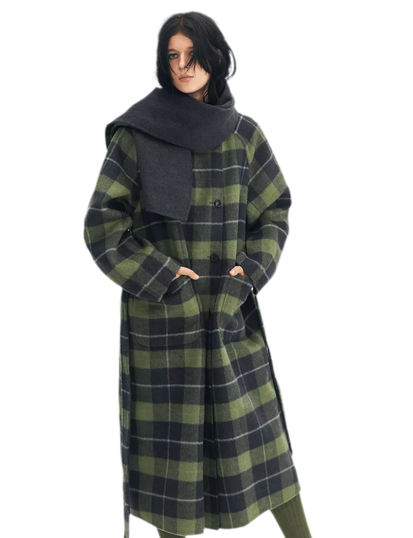 Wool Reversible Wrap Coat