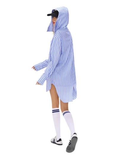 Striped Hooded Shirt