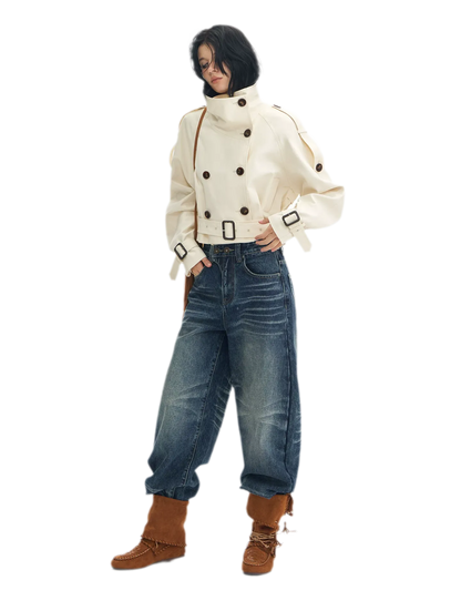 Vintage Wash Wide-Leg Jeans