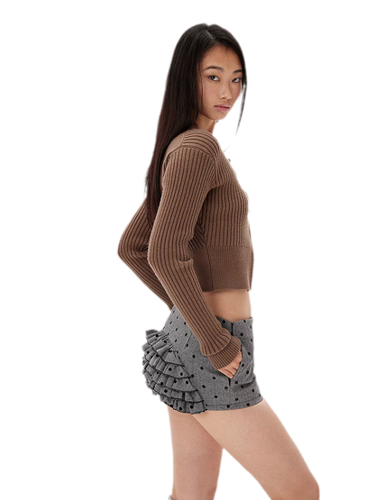 Ruffled Low-Rise Mini Skort