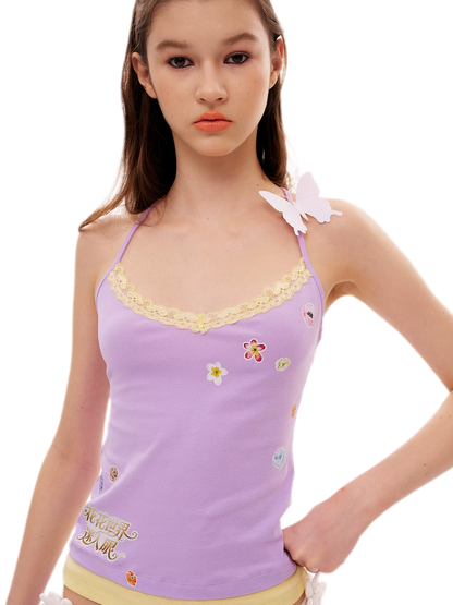 Floral Print Camisole Skirt-Shorts Set