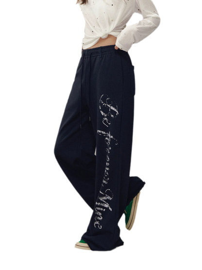Wide-Leg Graphic Pants
