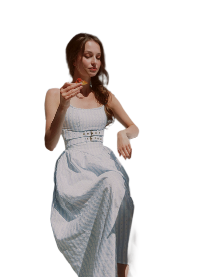 Striped Jacquard A-Line Dress