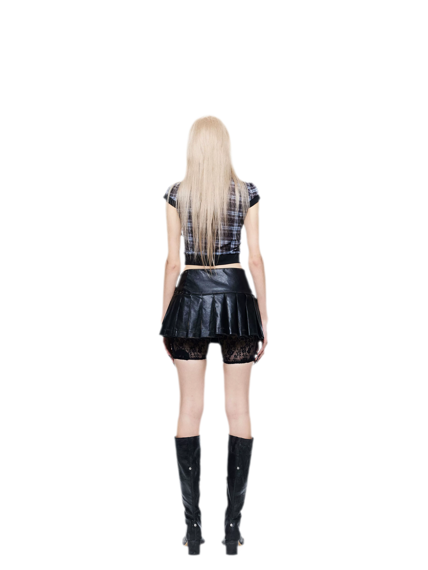 Distressed Plaid Tee