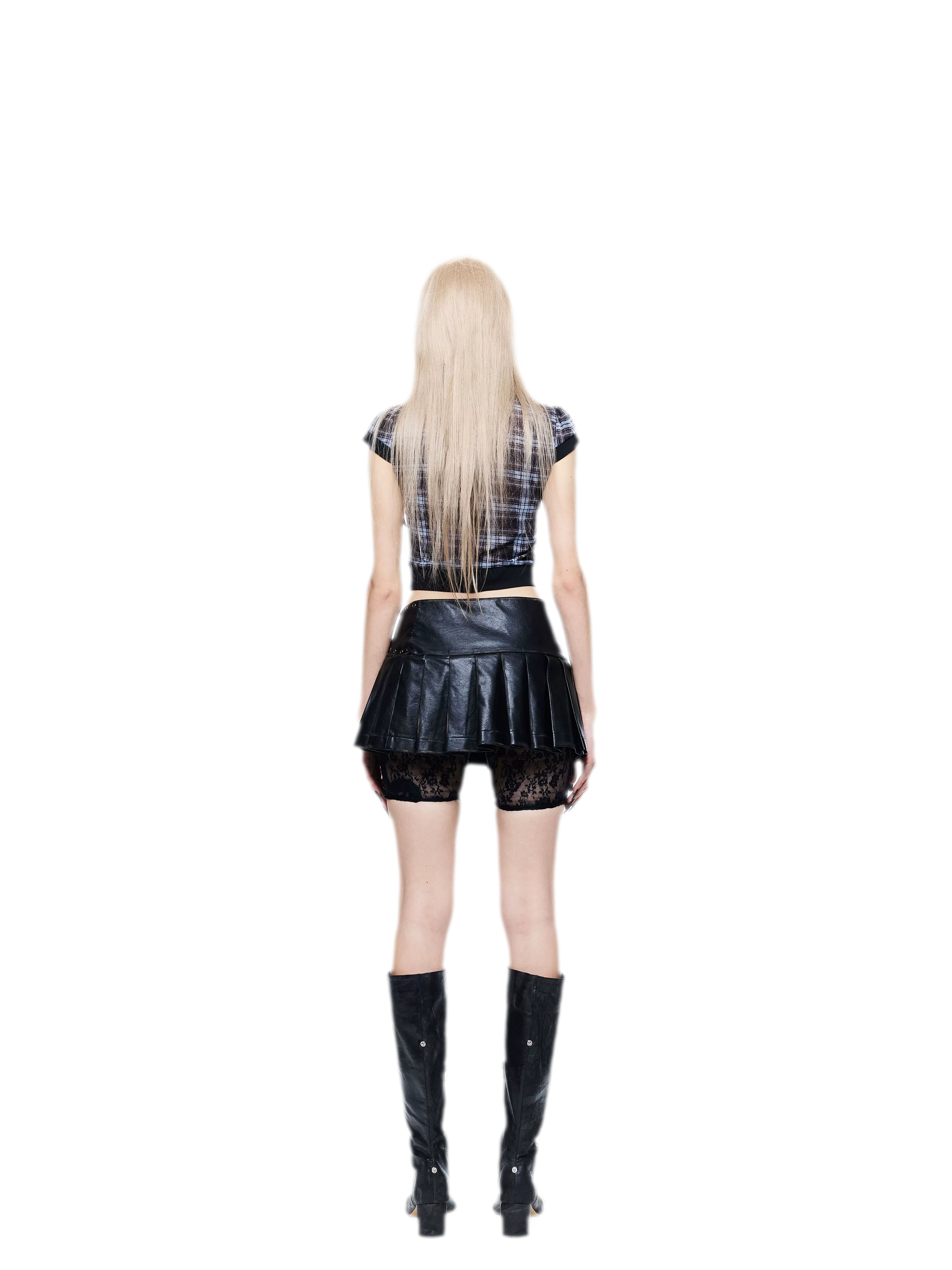 Distressed Plaid Tee