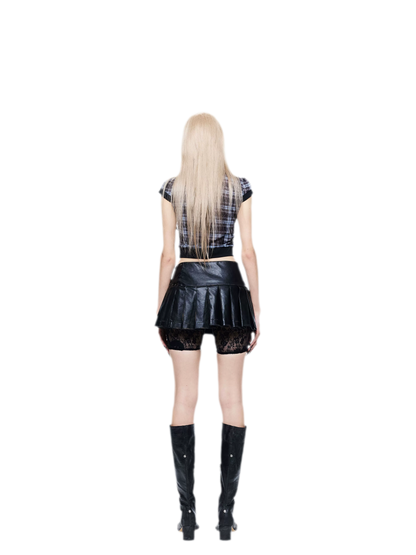 Distressed Plaid Tee