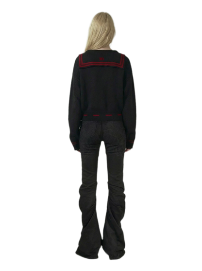 Punk Sailor Collar Knit Cardigan