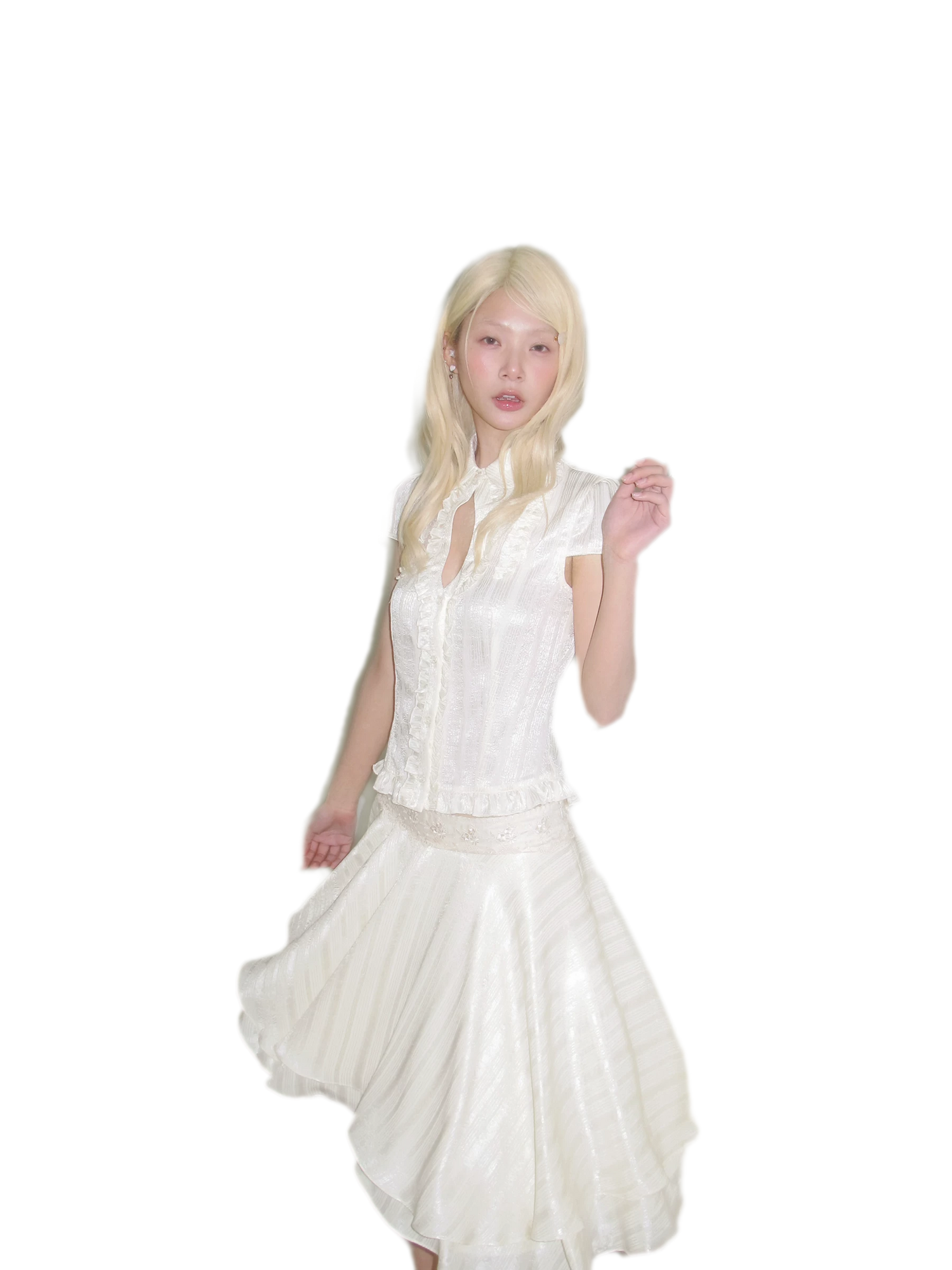 French Ruffle Short Blouse