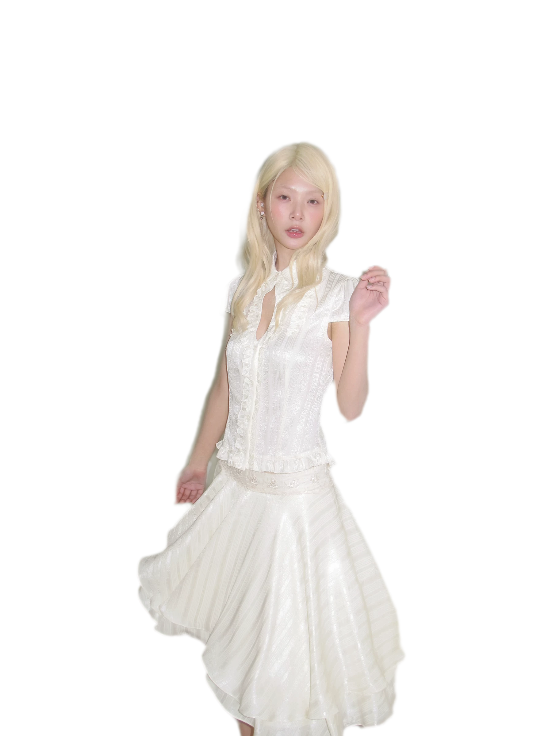 French Ruffle Short Blouse