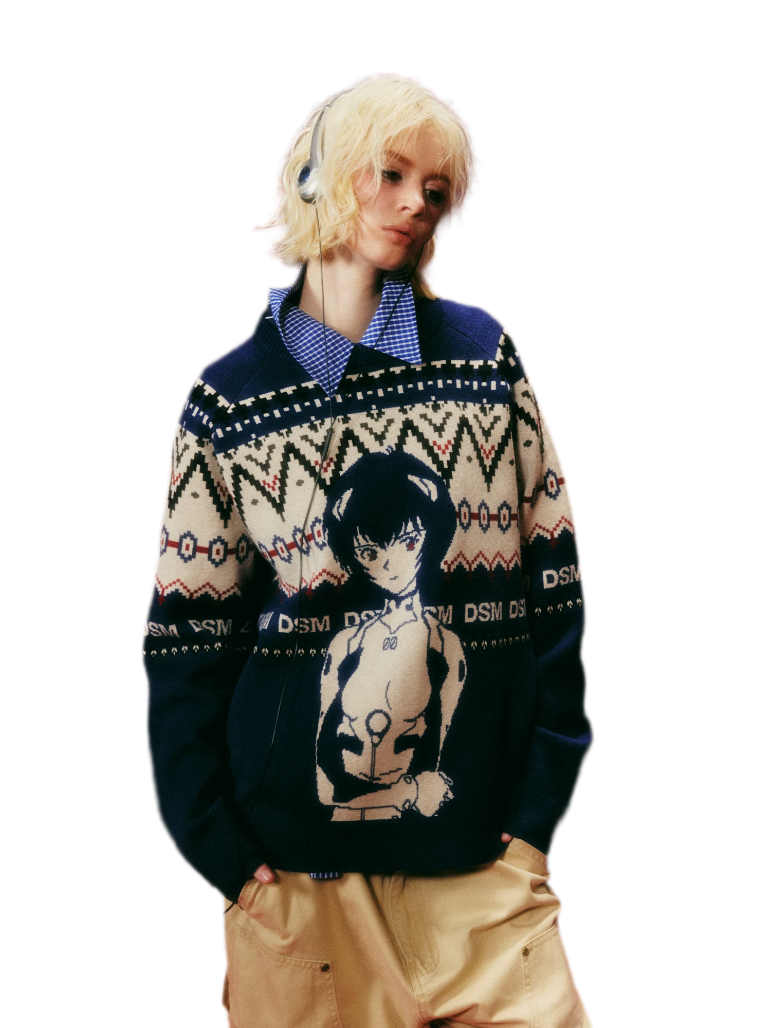 Jacquard Relaxed Graphic Sweater