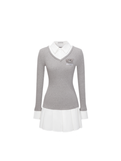 Faux Layered Knit Dress