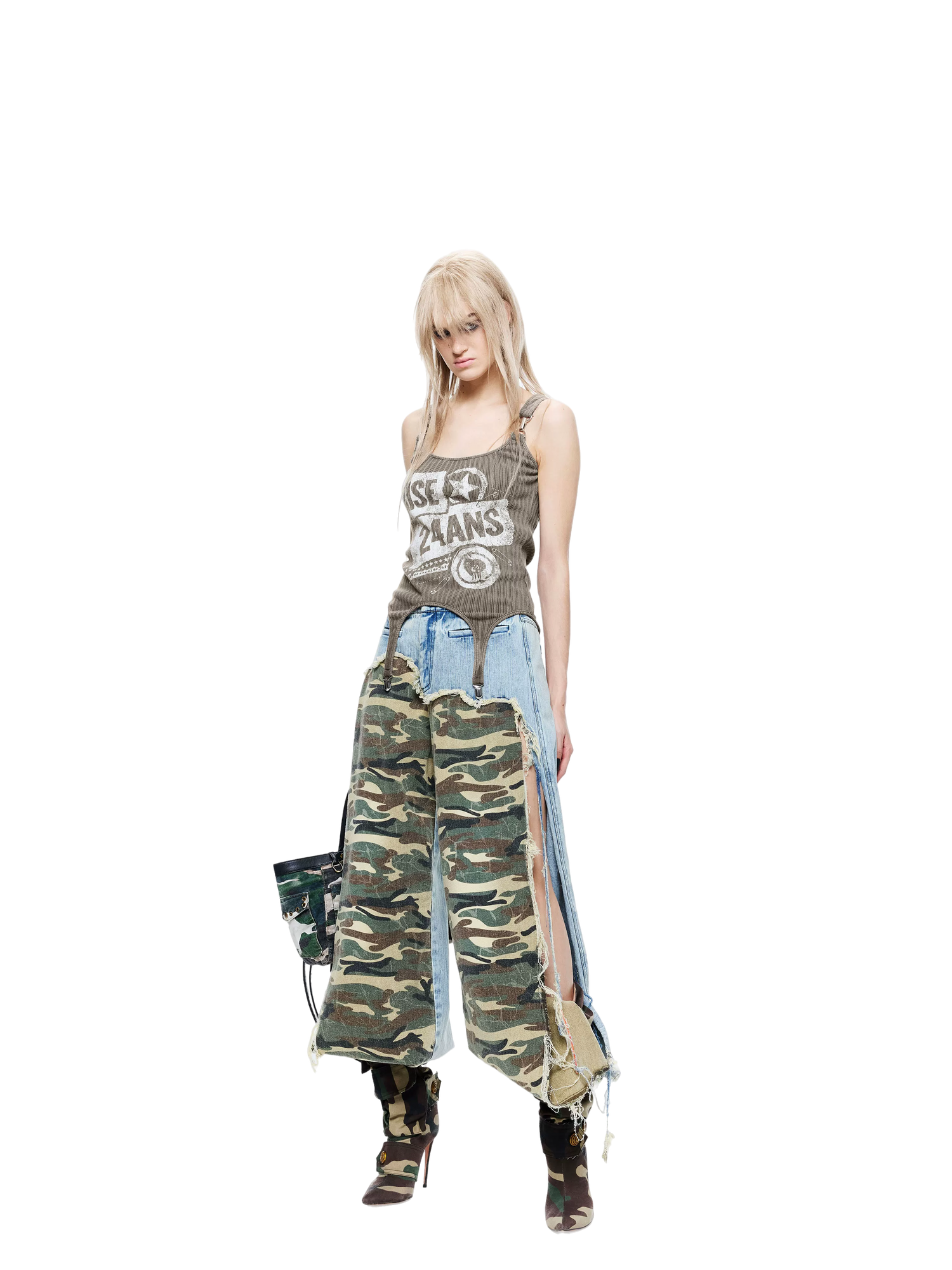 Lightweight Spicy Girl Tank Top with Distressed