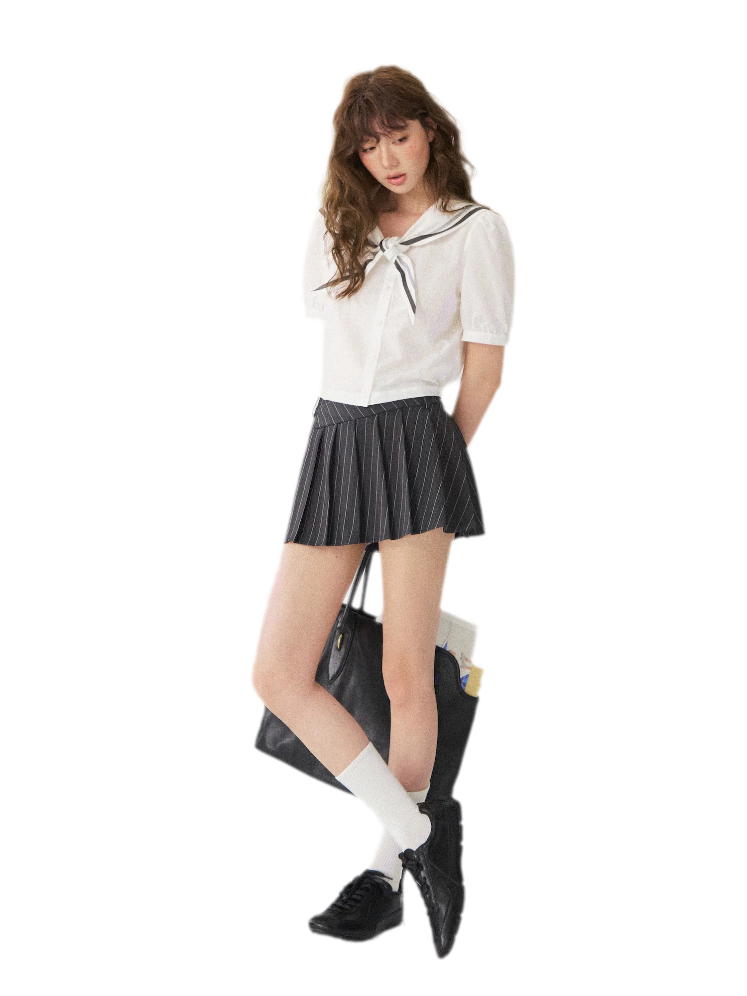 Striped Pleated Skort