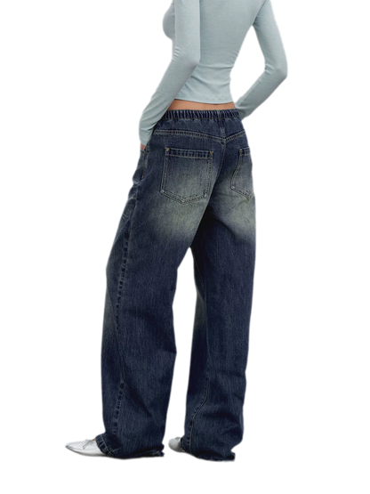 Vintage Wash Wide-Leg Jeans