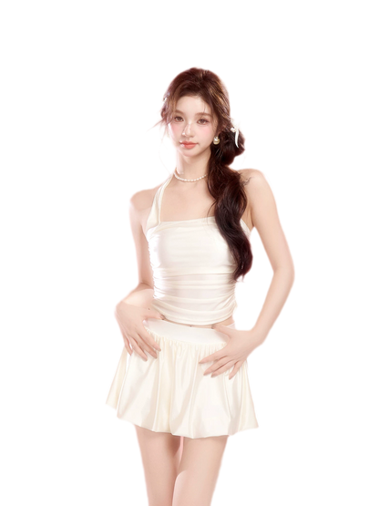 White Two-Piece Swim Dress