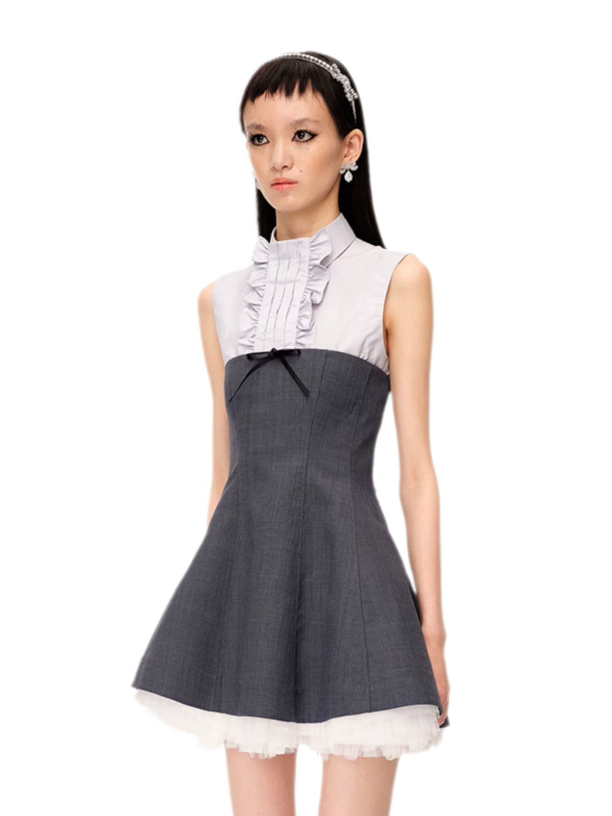Structured Tulle A-Line Dress