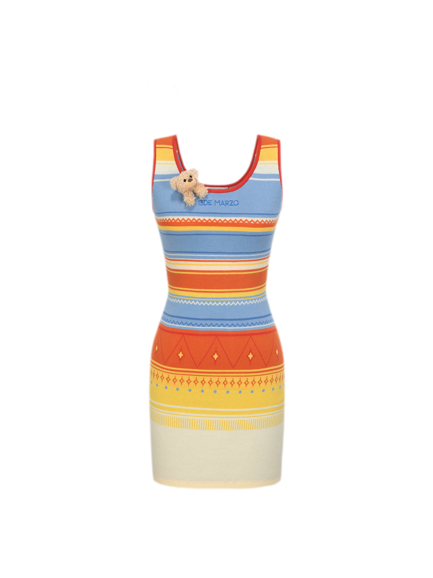 Striped Cutout Knit Dress