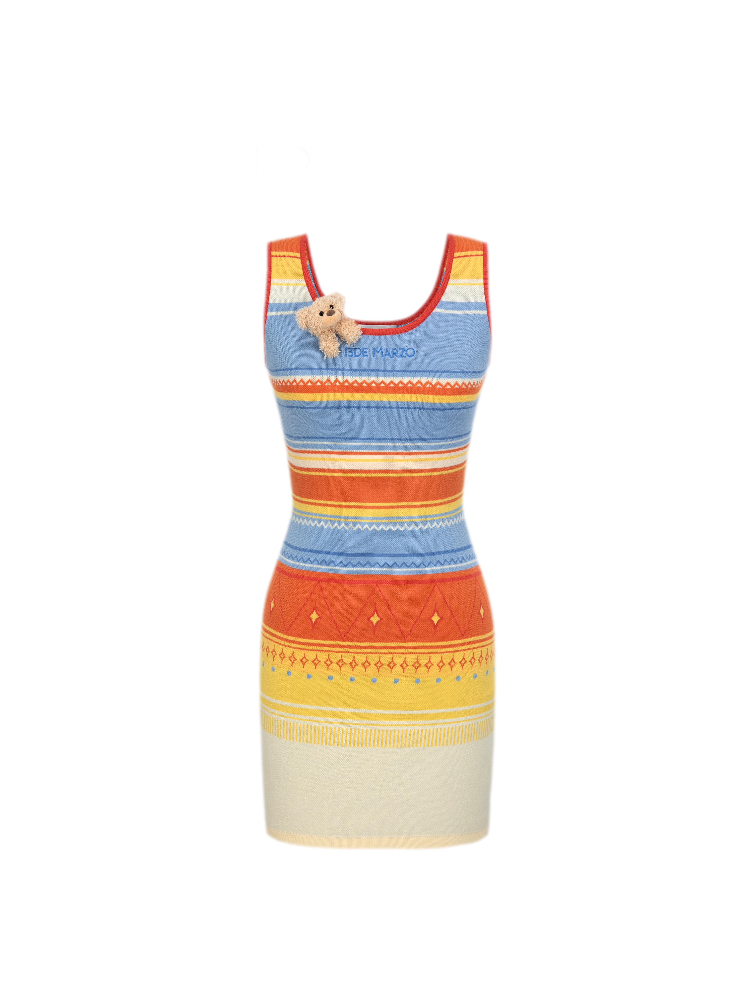 Striped Cutout Knit Dress