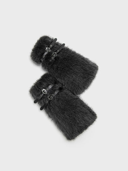 Furry Buckle Boot Covers