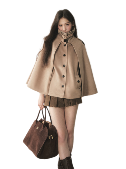 720g Wool Blend Cape Coat