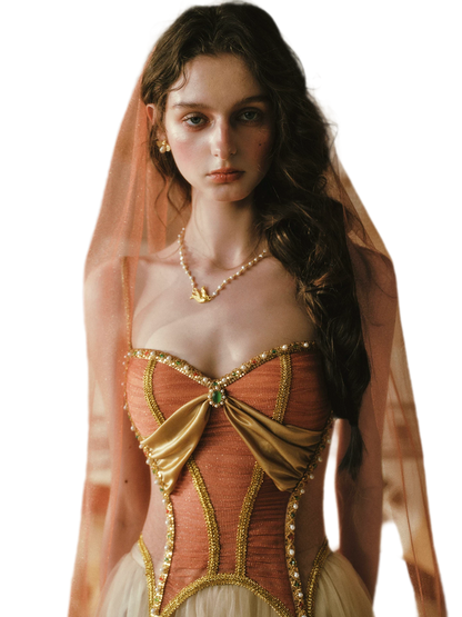 Gold Mesh Corset Dress Set